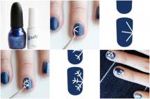 Nail-art-vacanze-di-Natale-2011-con-smalto-blu-e-bianco